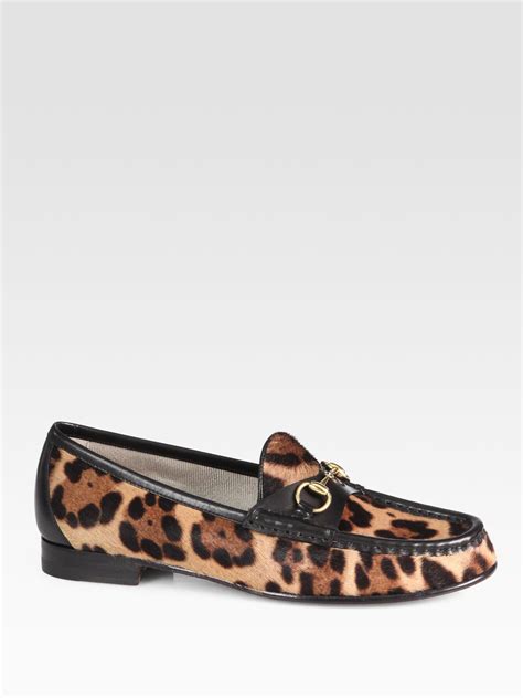 gucci pony hair leopard shoes|Gucci Loafers for Women .